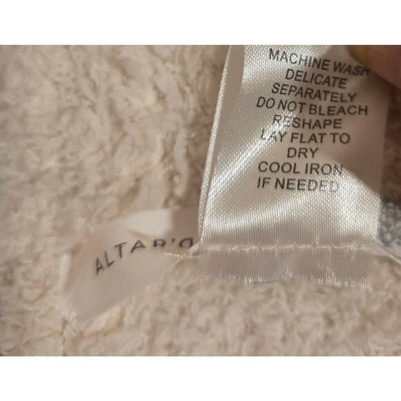 Altar'd state oversized white fuzzy sweater S Boho - Picture 7 of 14